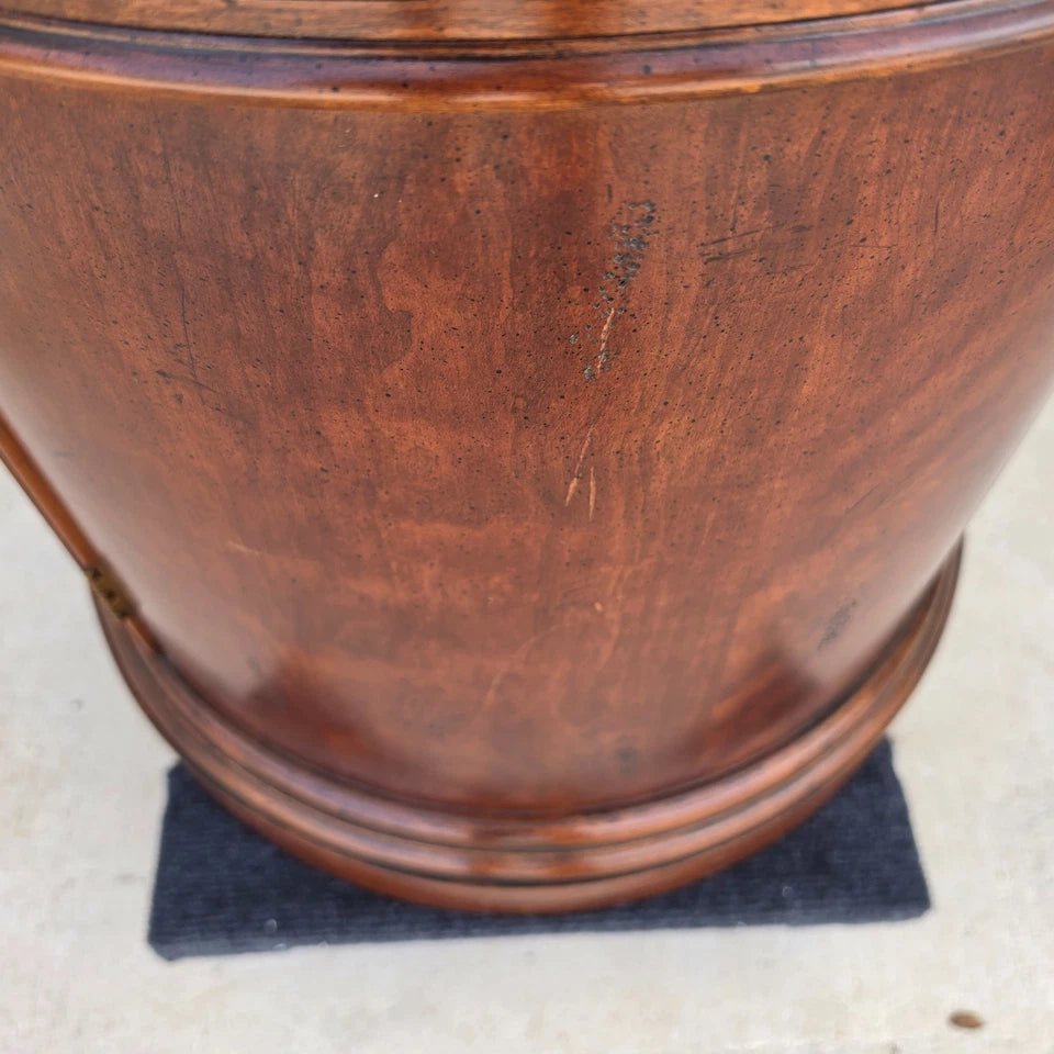 Henredon Style Mahogany & Marble Drum Center Side Bedside Table