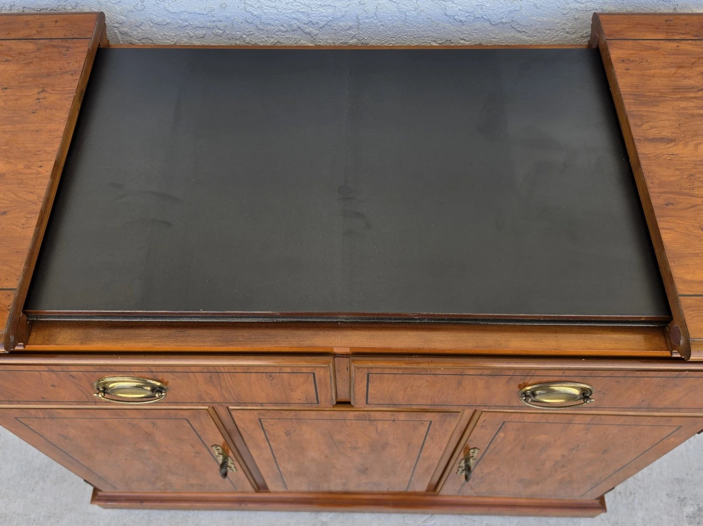 Drexel Slide Top Campaign Dry Bar Side Board Rolling 1970s
