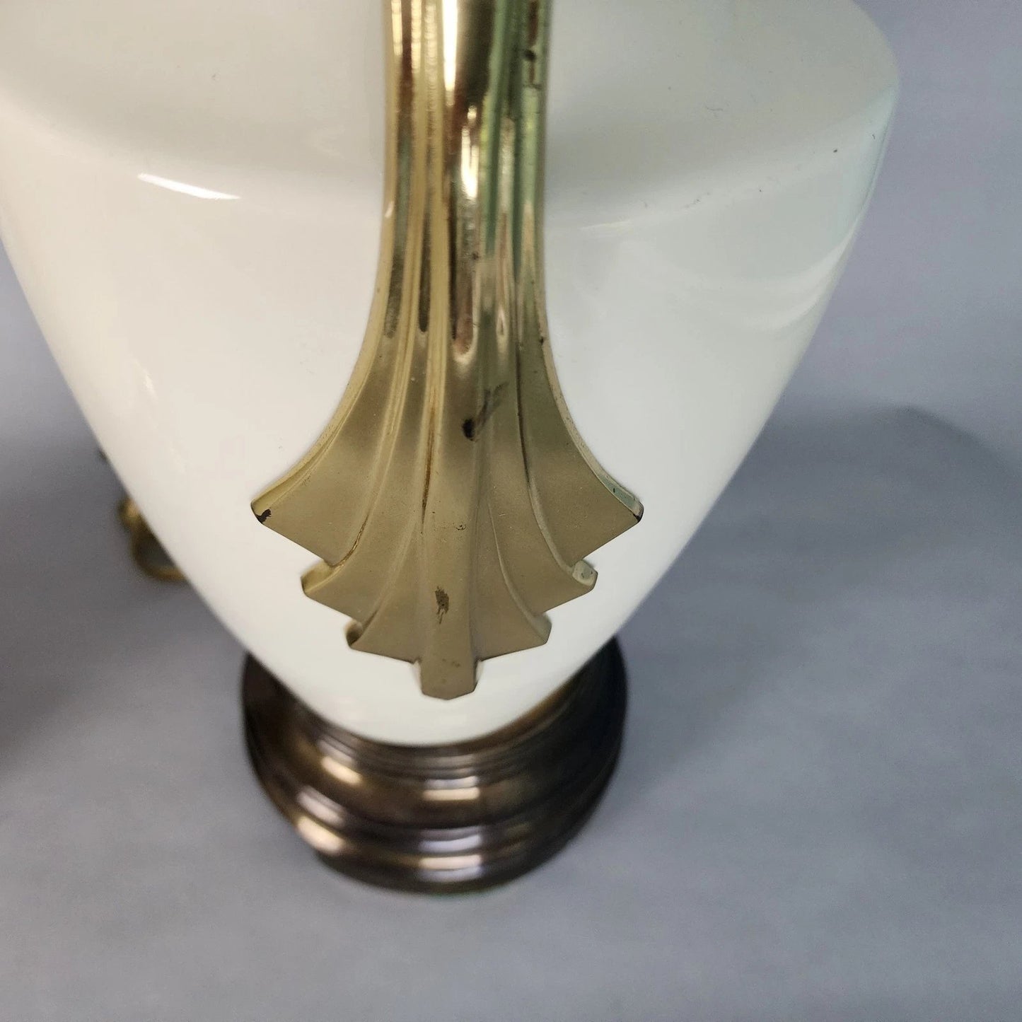 Vintage Art Deco Table Lamps Ceramic Brass A Pair