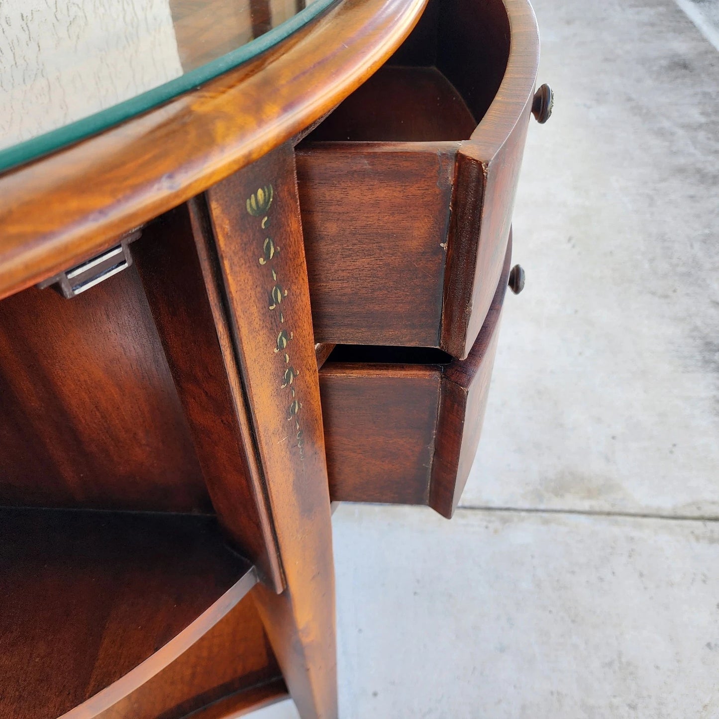 Theodore Alexander Demilune Console Table Sideboard Cabinet