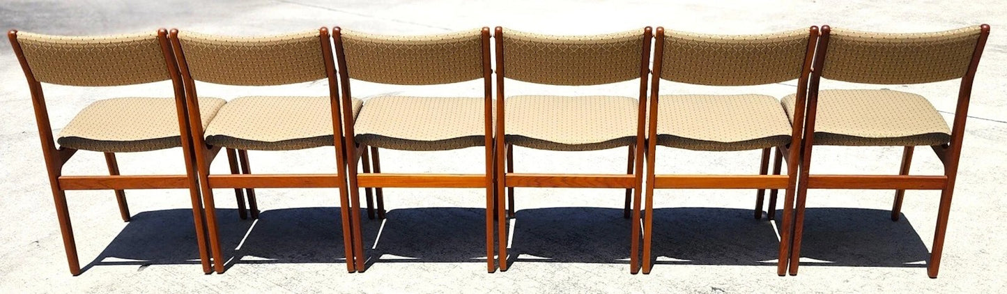 MCM D Scan Teak Dining Chairs New Upholstery Danish Modern Set of 6