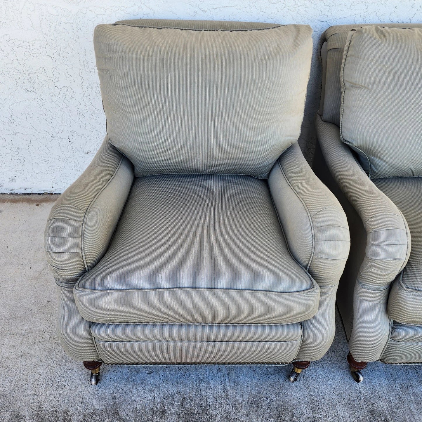 Vanguard Craftwork English Club Chairs & Ottoman