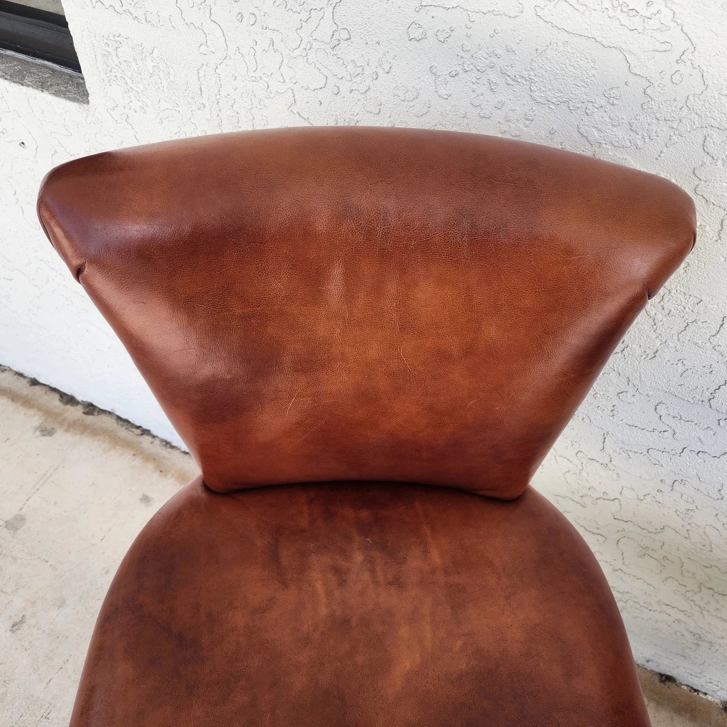 Top Grain Leather Swivel Counter Stools Pair