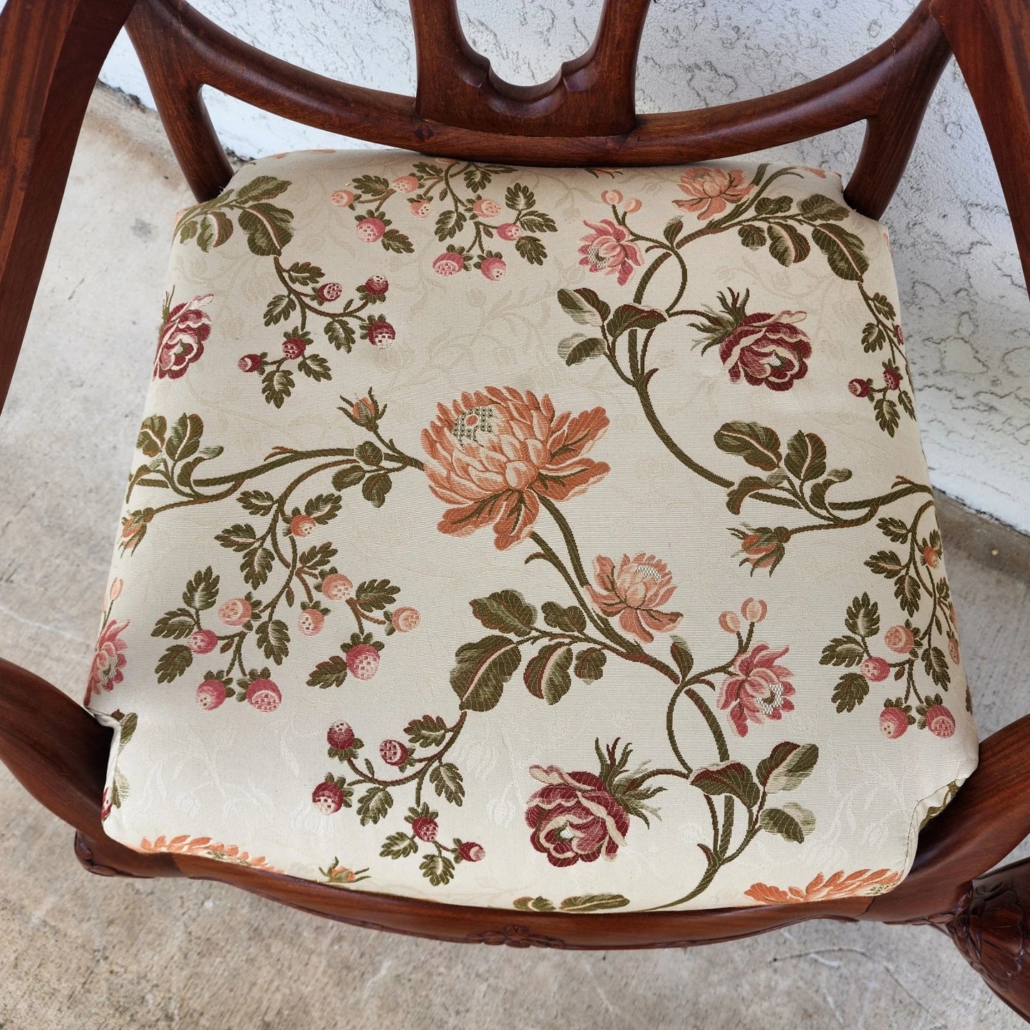 George Zee & Co Hand Carved Rosewood Armchairs A Pair