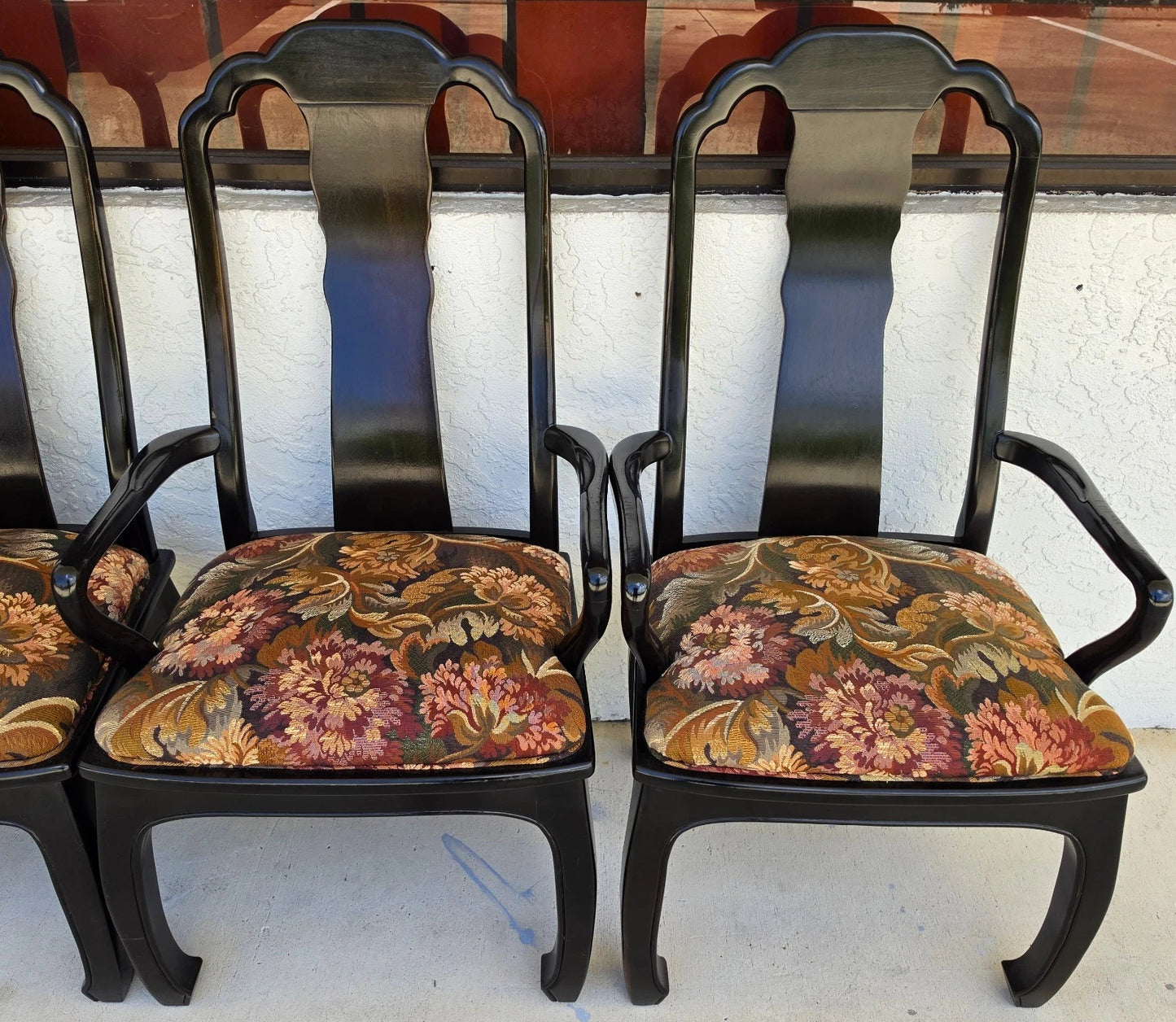Vintage BERNHARDT Chinoiserie Ming Dining Chairs Set of 8