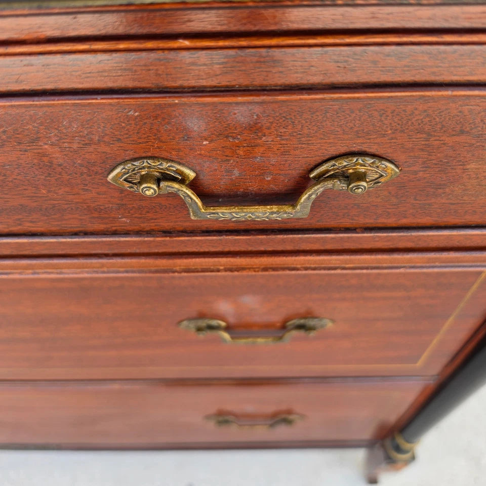 Rway French Empire Commode Dresser Buffet with Glass Top