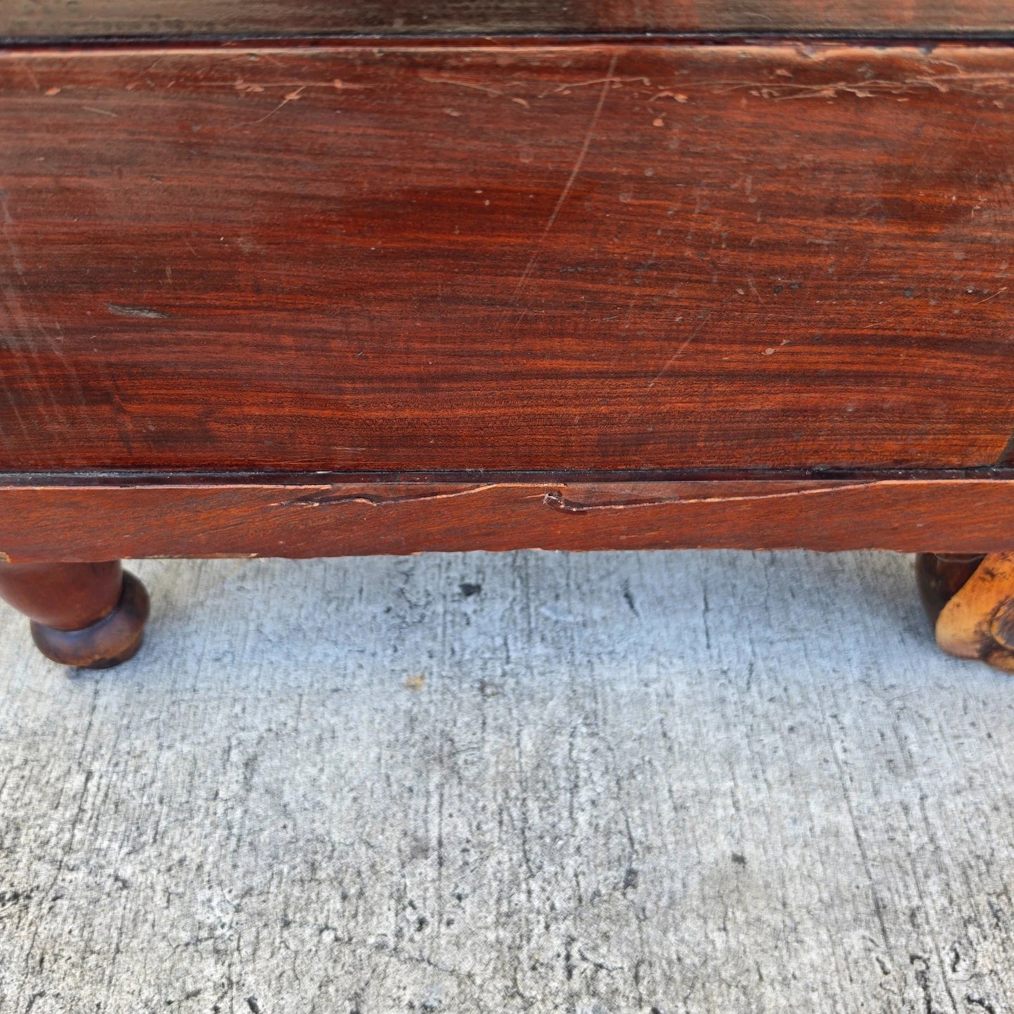 19th Century American Empire Flame Mahogany & Marble Cabinet Side Table