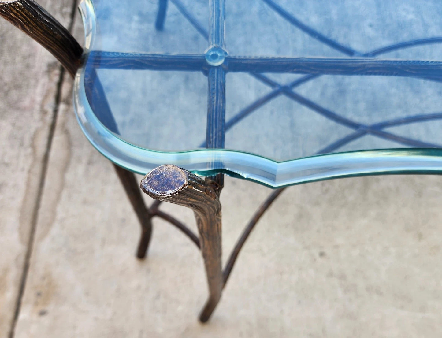 Vintage French Coffee Table Faux Bois