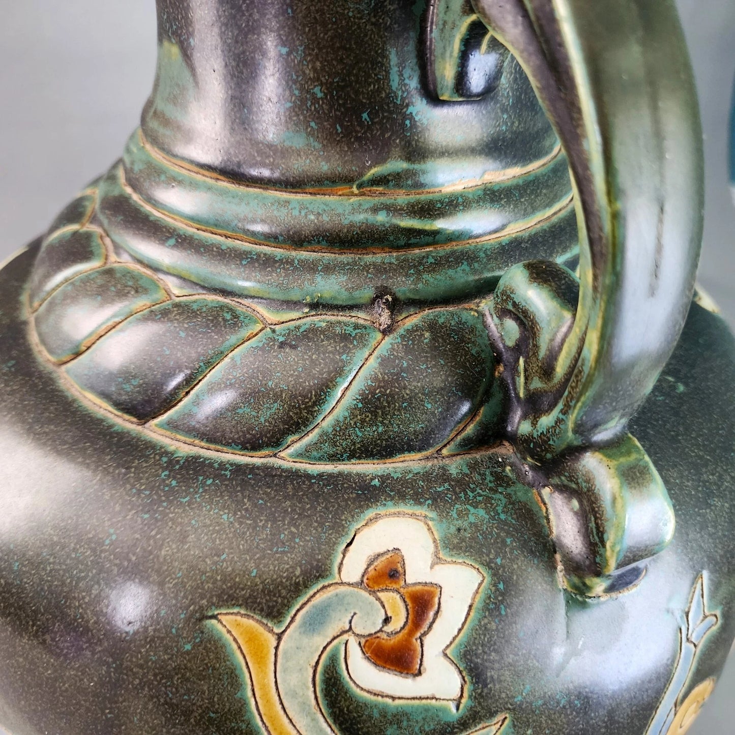 Bien Hoa Ceramic Vase Vietnam Asian 20th Century Large 22 in