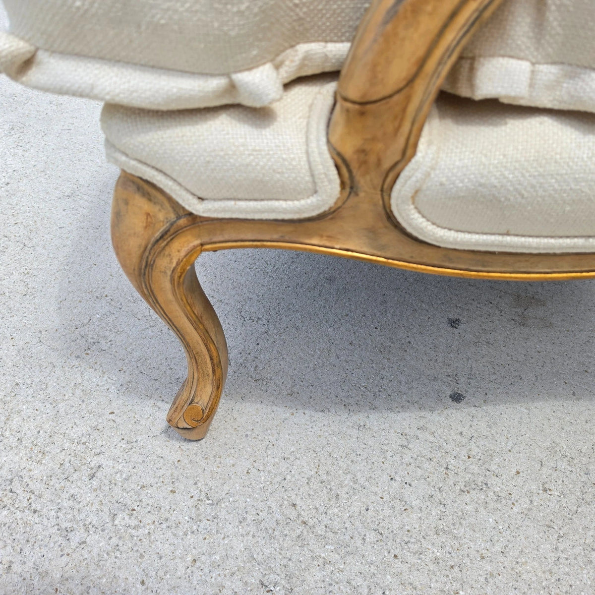 Beverly Furniture French Louis XV Fauteuil Linen Lounge Chair