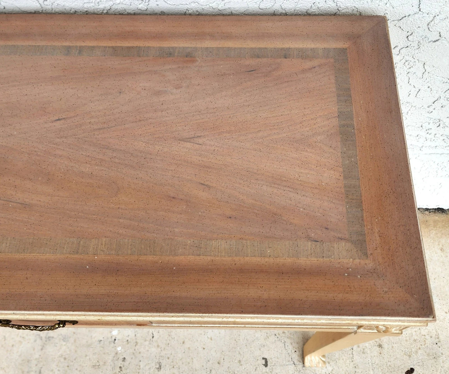 Italian Neoclassical Console Table Lion Heads Greek Key Vintage