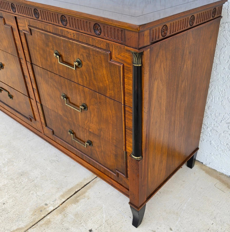Vintage Baker French Empire Directoire Walnut Lowboy Dresser 1960s