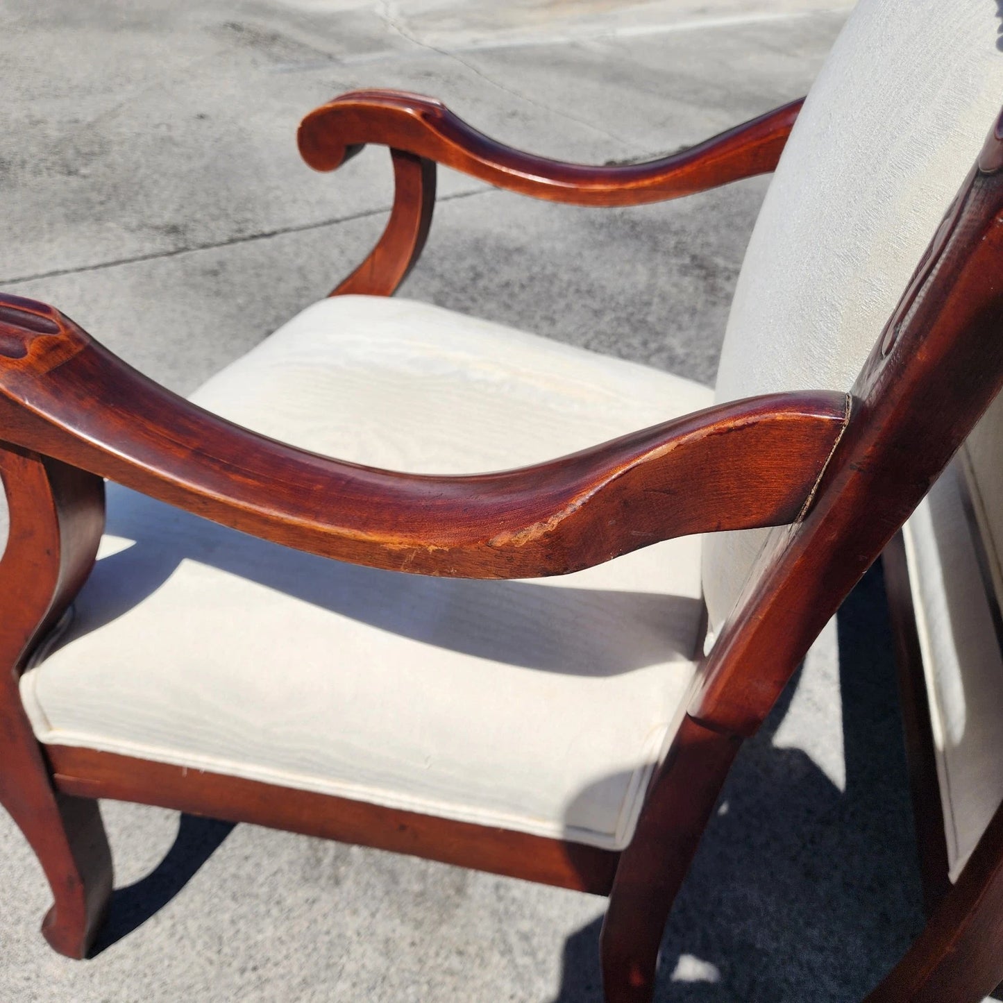 Antique Asian Rosewood Carved Foo Dogs Armchairs Set of 2