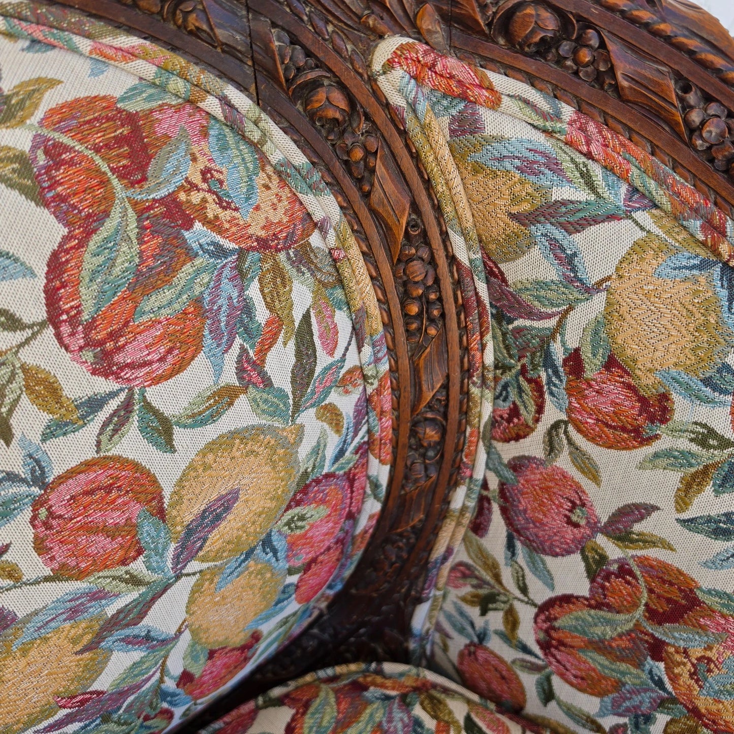 Antique French Regency Rams Heads Walnut Club Lounge Chair