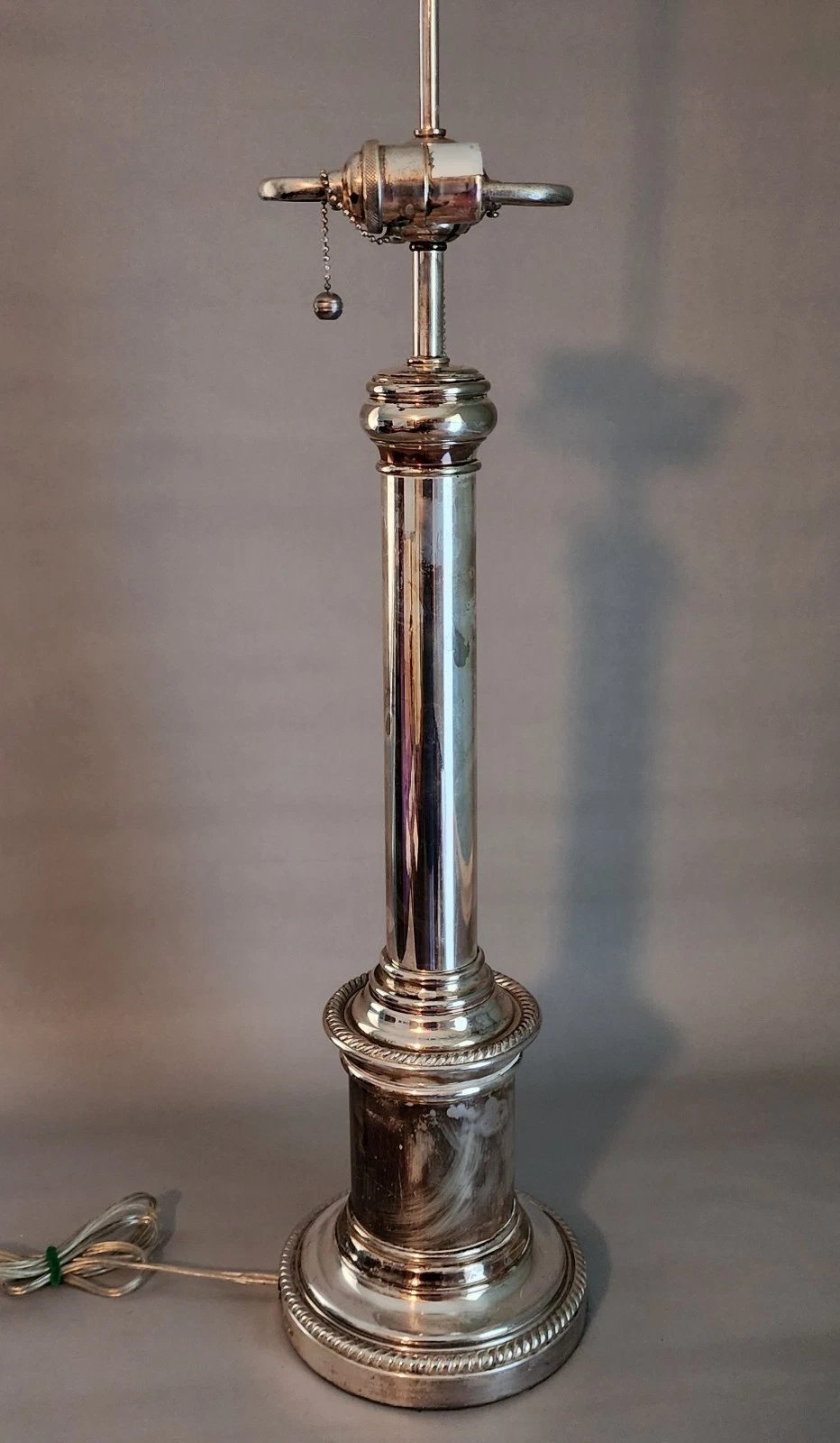 Ralph Lauren Silvered Brass Table Lamp & Shade