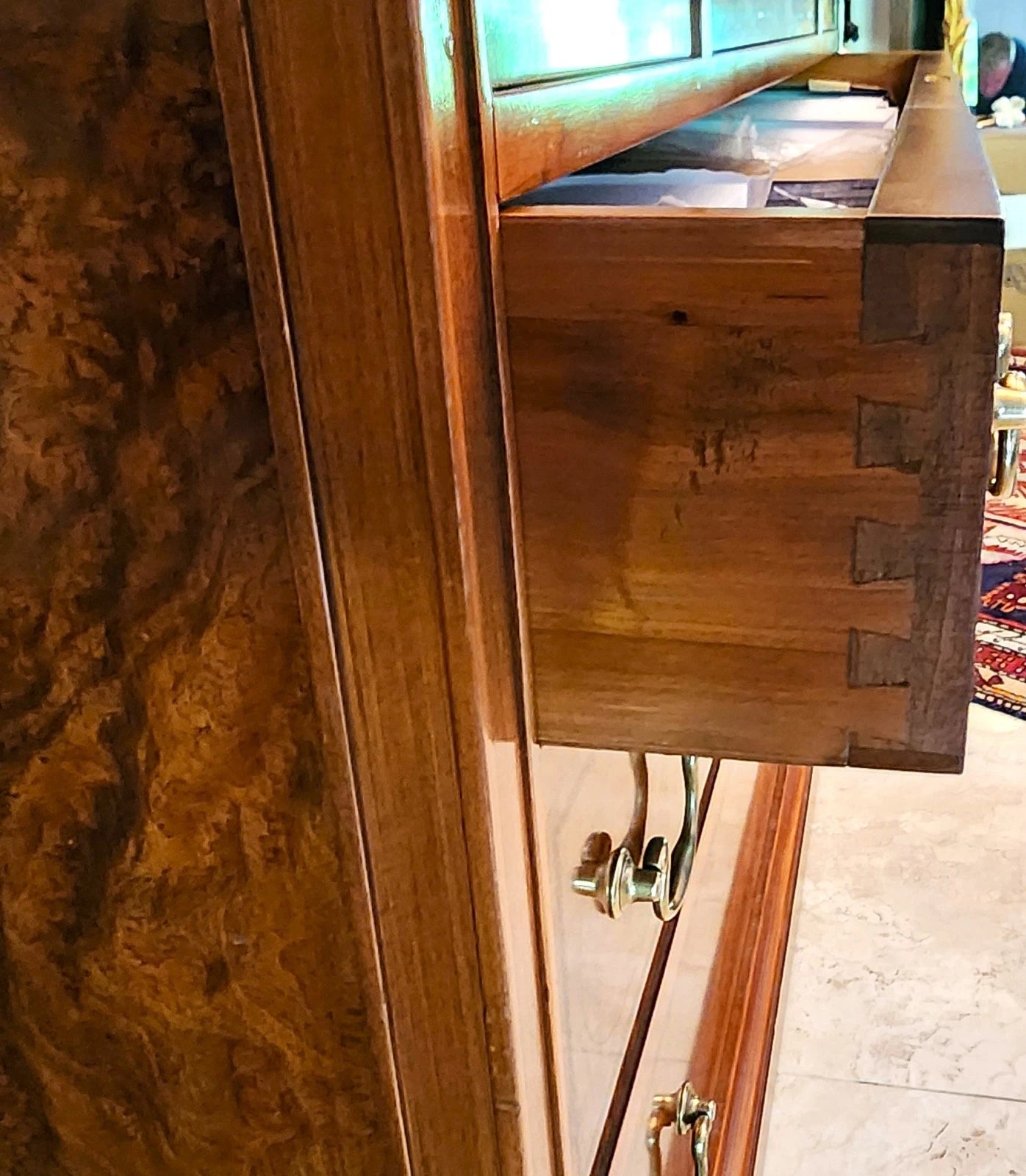 Antique Georgian Burlwood Roll Top Desk