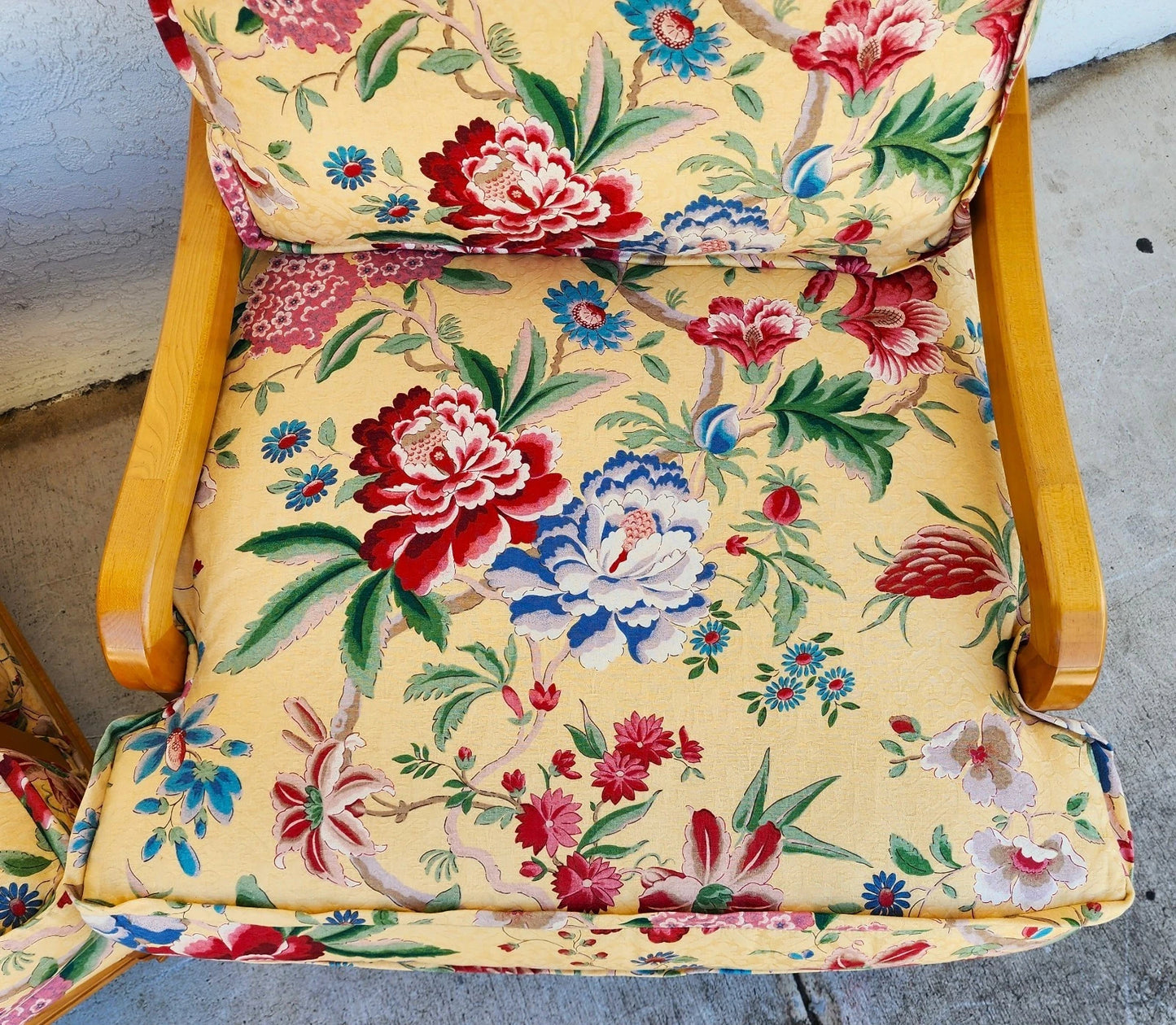 Antoinette Lounge Chairs Tropical Floral Pair
