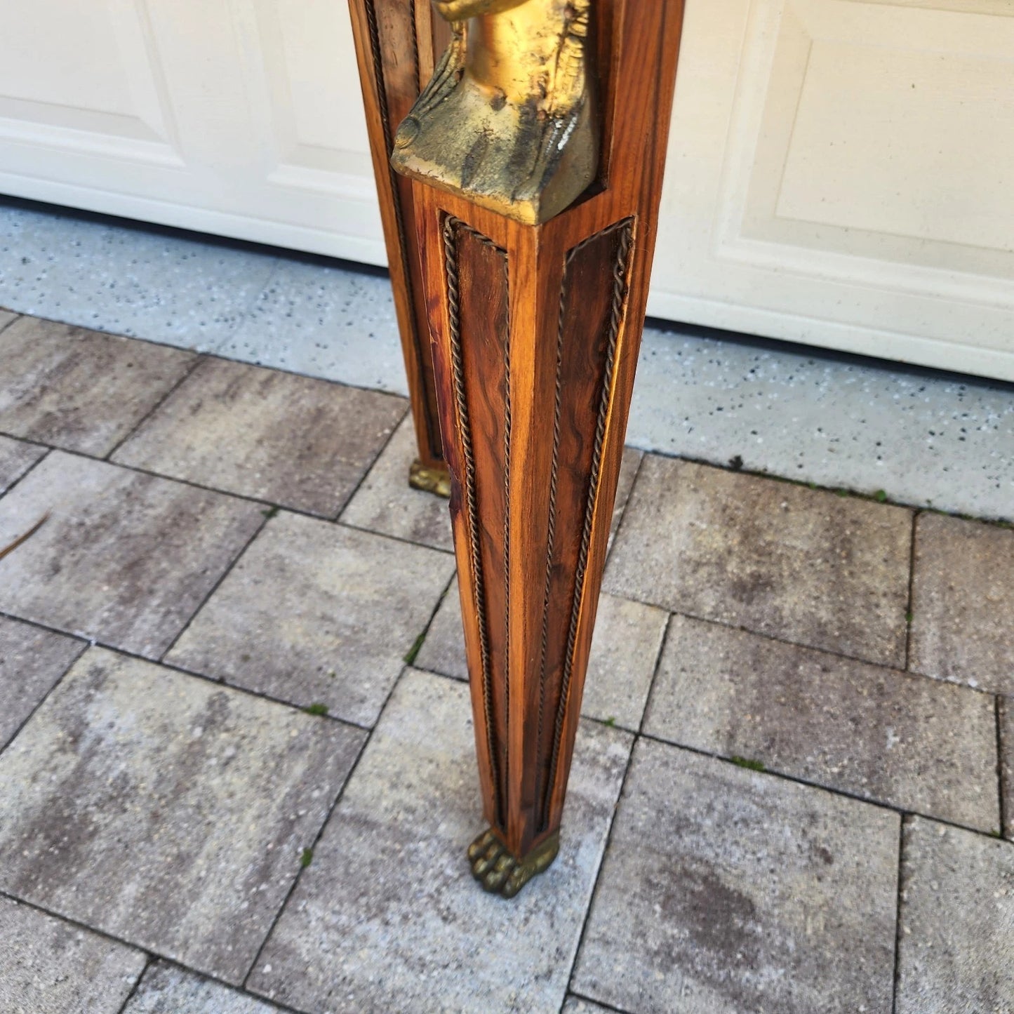 French Empire Style Console Marble Entry Table & Mirror