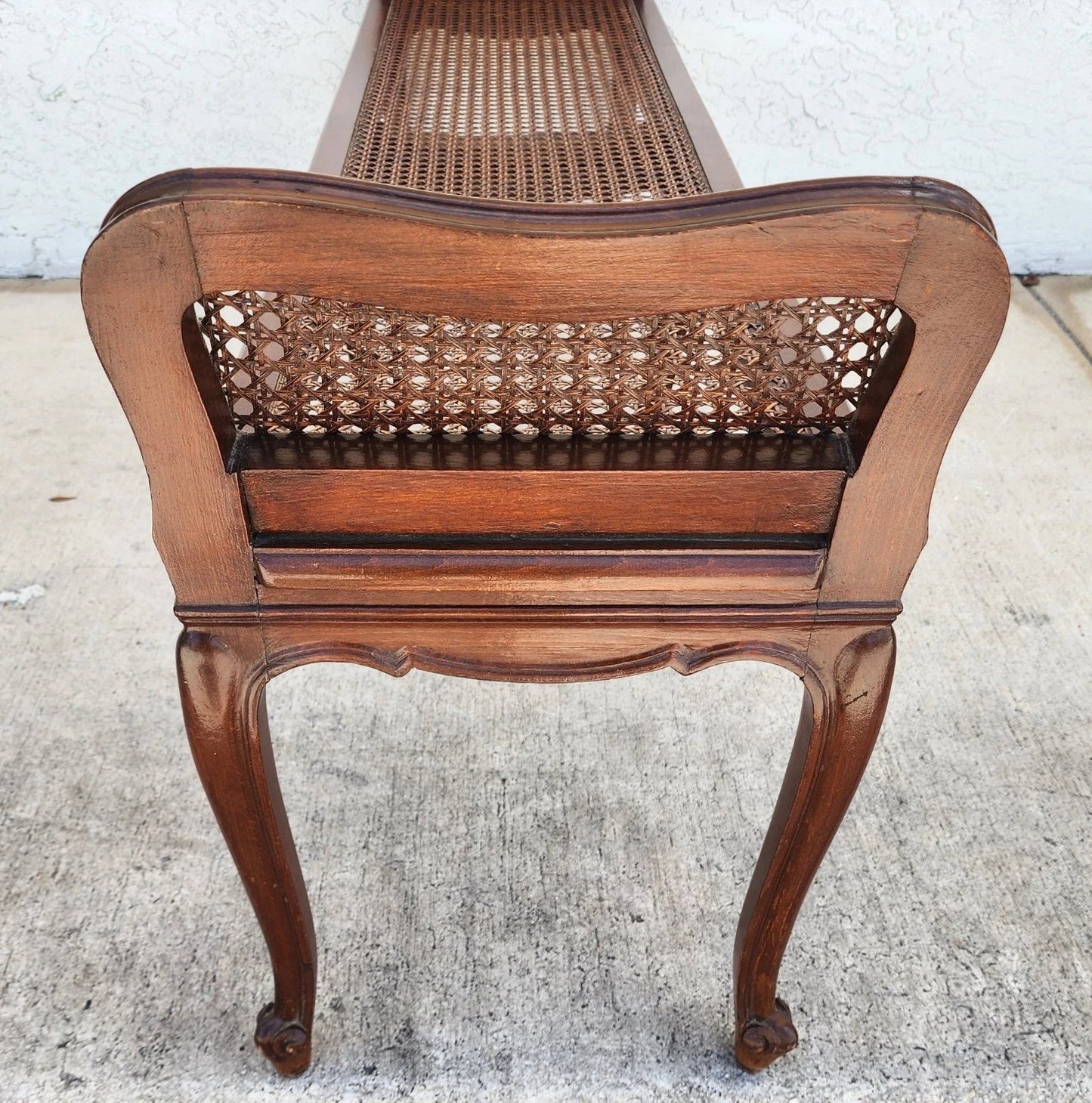 Vintage French Country Cane Bench