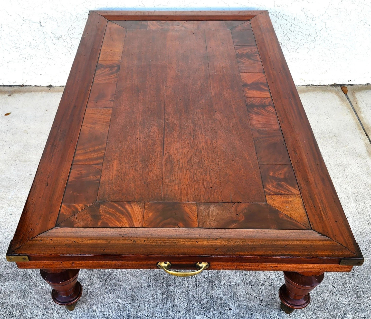 MCM Vintage Wood Inlay Extendable Coffee Table Rolling