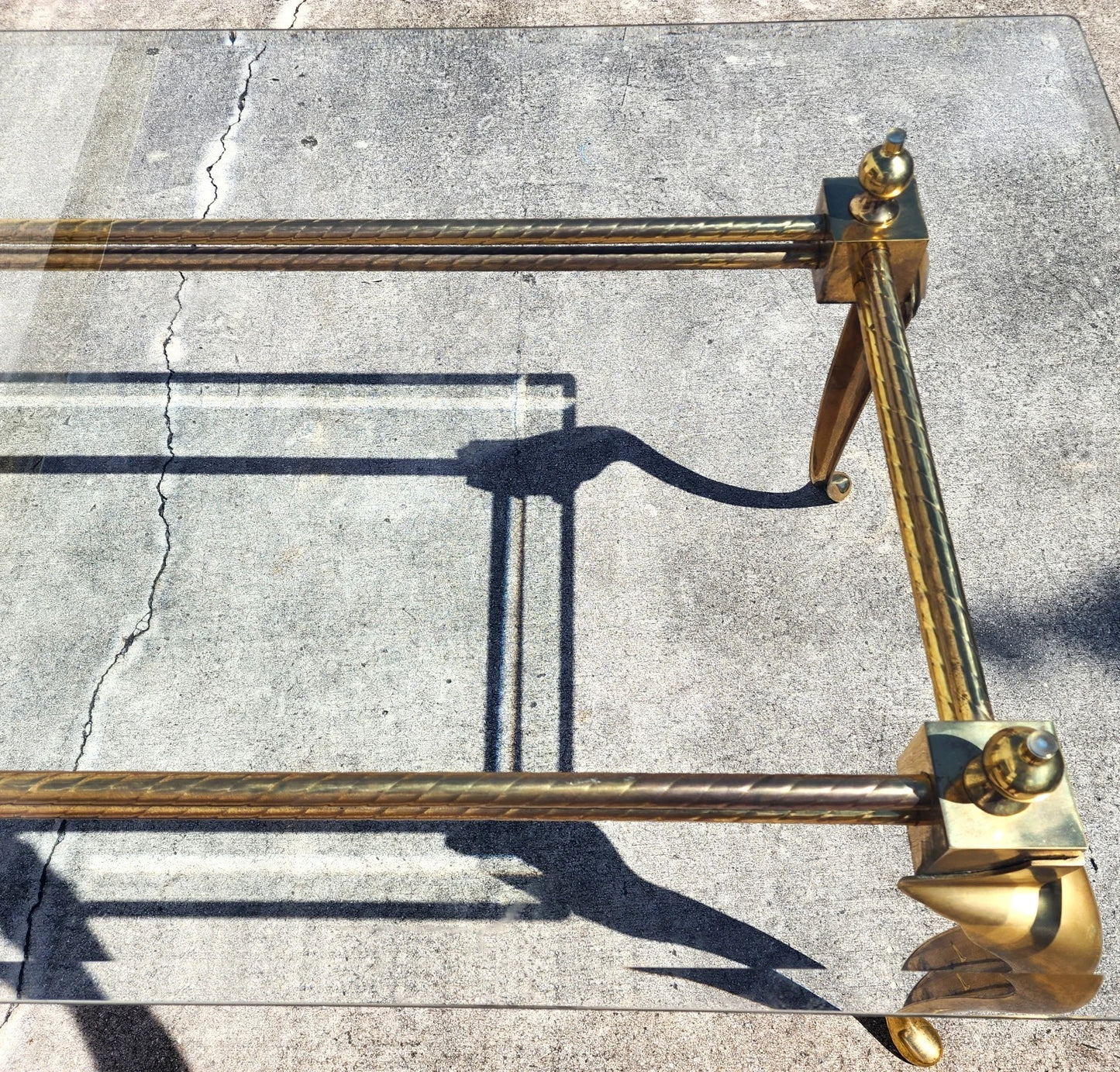 La Barge Brass Dining Table Desk 1970s