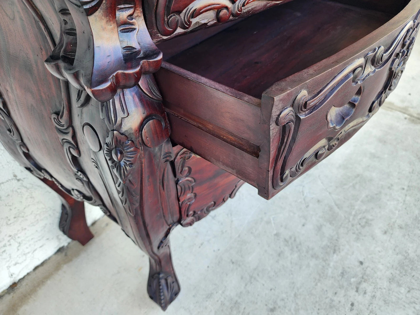 Vintage French Commode Bombe Chest Dresser