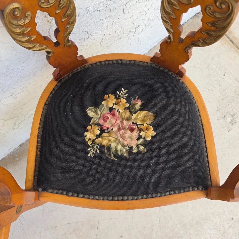 Antique Circa 1900 Victorian Corner Tub Barrel Chairs Set of 2