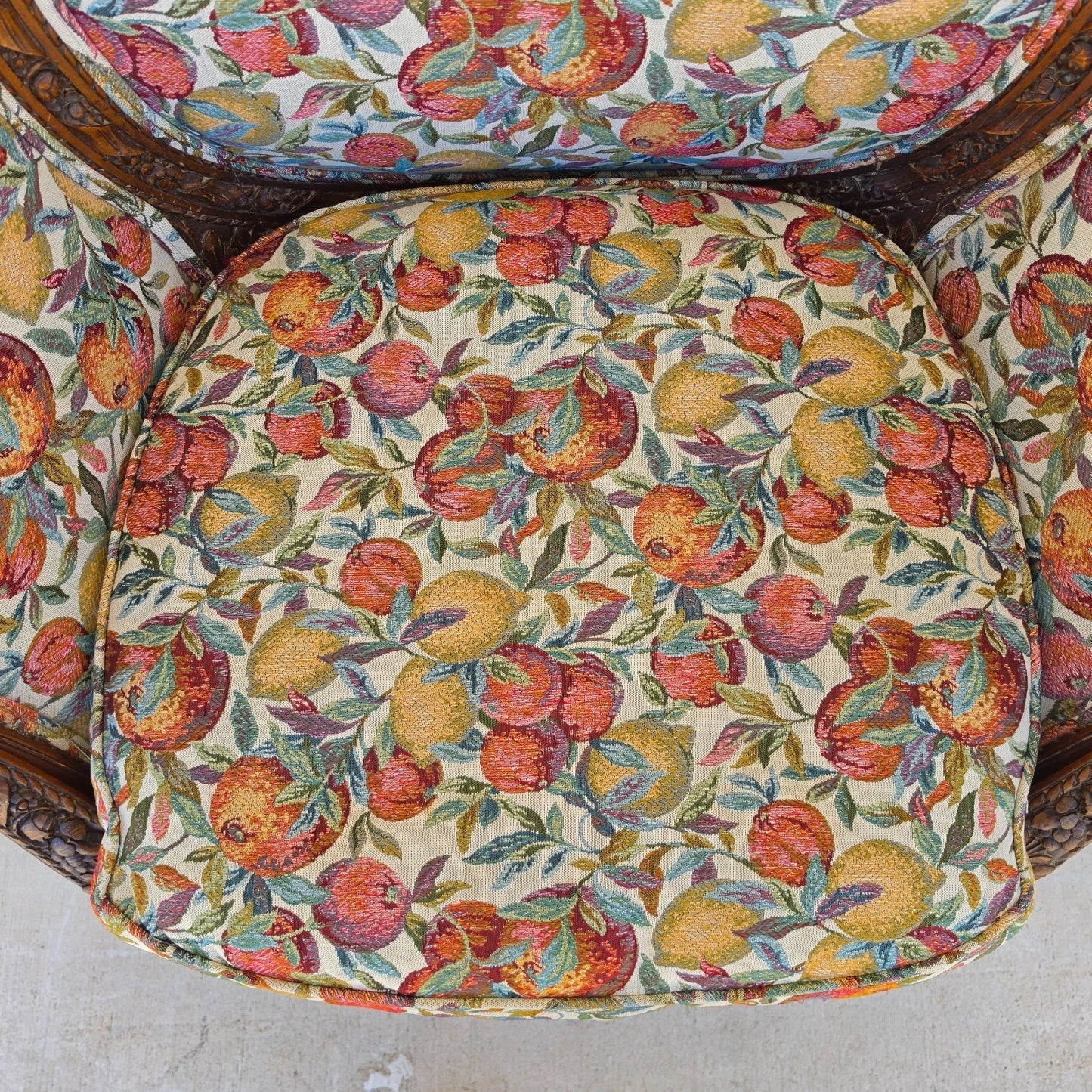 Antique French Regency Rams Heads Walnut Club Lounge Chair