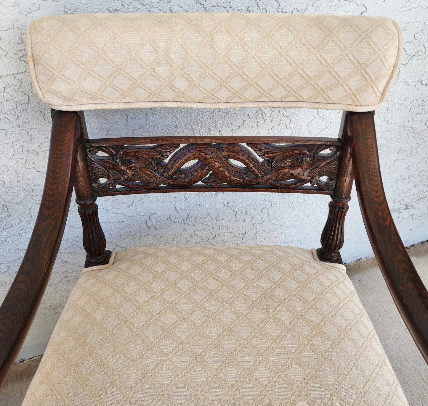 Chinoiserie Foo Dog Armchairs Pair Mid Century