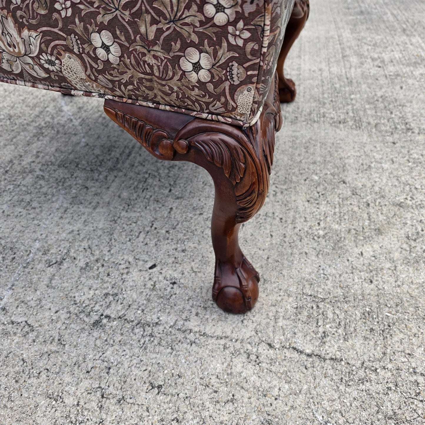 Vintage Hickory Chair Co Wingback William Morris Strawberry Thief Fabric