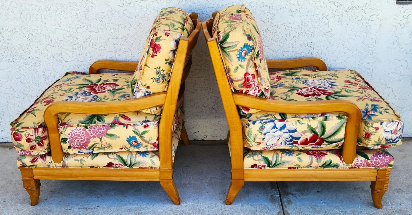 Antoinette Lounge Chairs Tropical Floral Pair