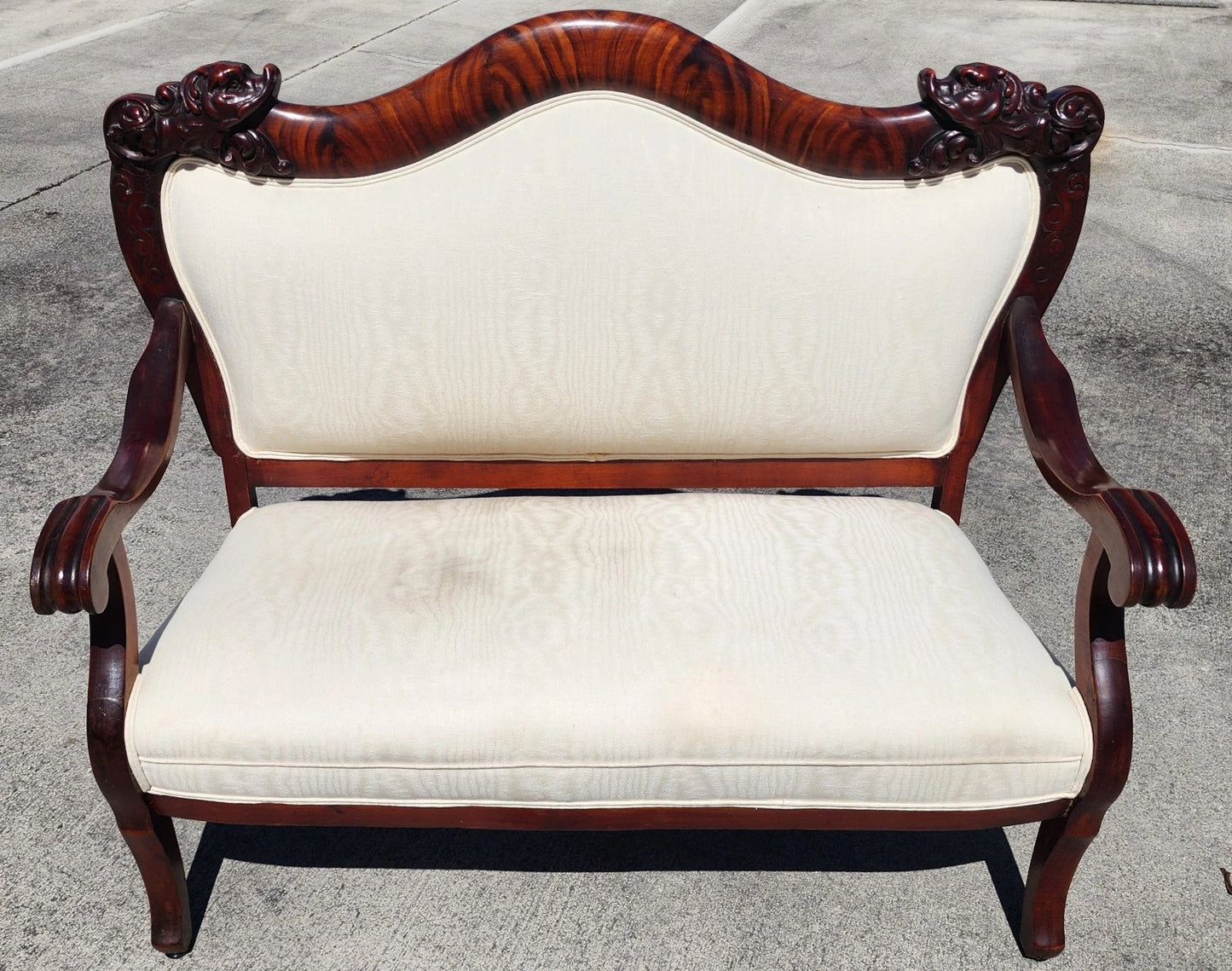 Antique Asian Rosewood Carved Foo Dogs Armchairs Set of 2