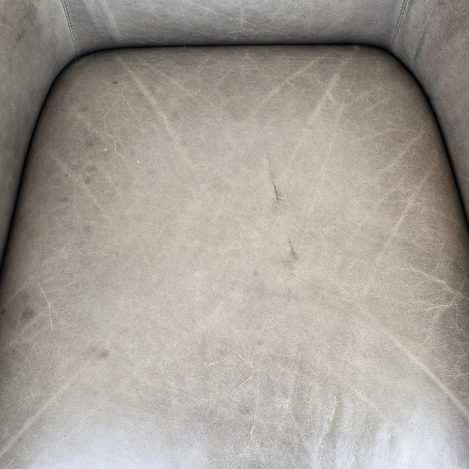 Restoration Hardware 1950s Italian Shelter Arm Leather Swivel Club Chair RH