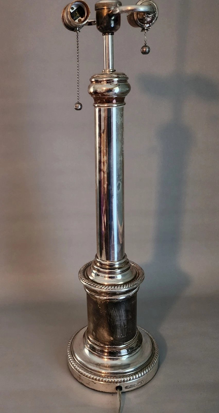 Ralph Lauren Silvered Brass Table Lamp & Shade