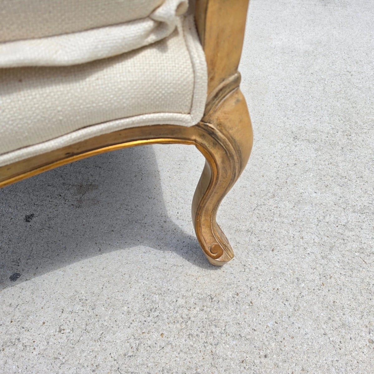 Beverly Furniture French Louis XV Fauteuil Linen Lounge Chair