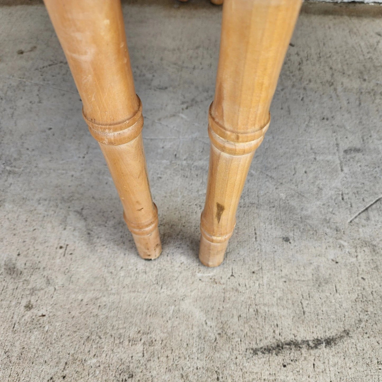 Vintage French Faux Bamboo Cane Linen Chairs Pair