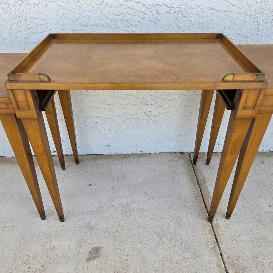 1960s Mid Century Modern Walnut Nesting Tables From Heirloom Weiman Collection
