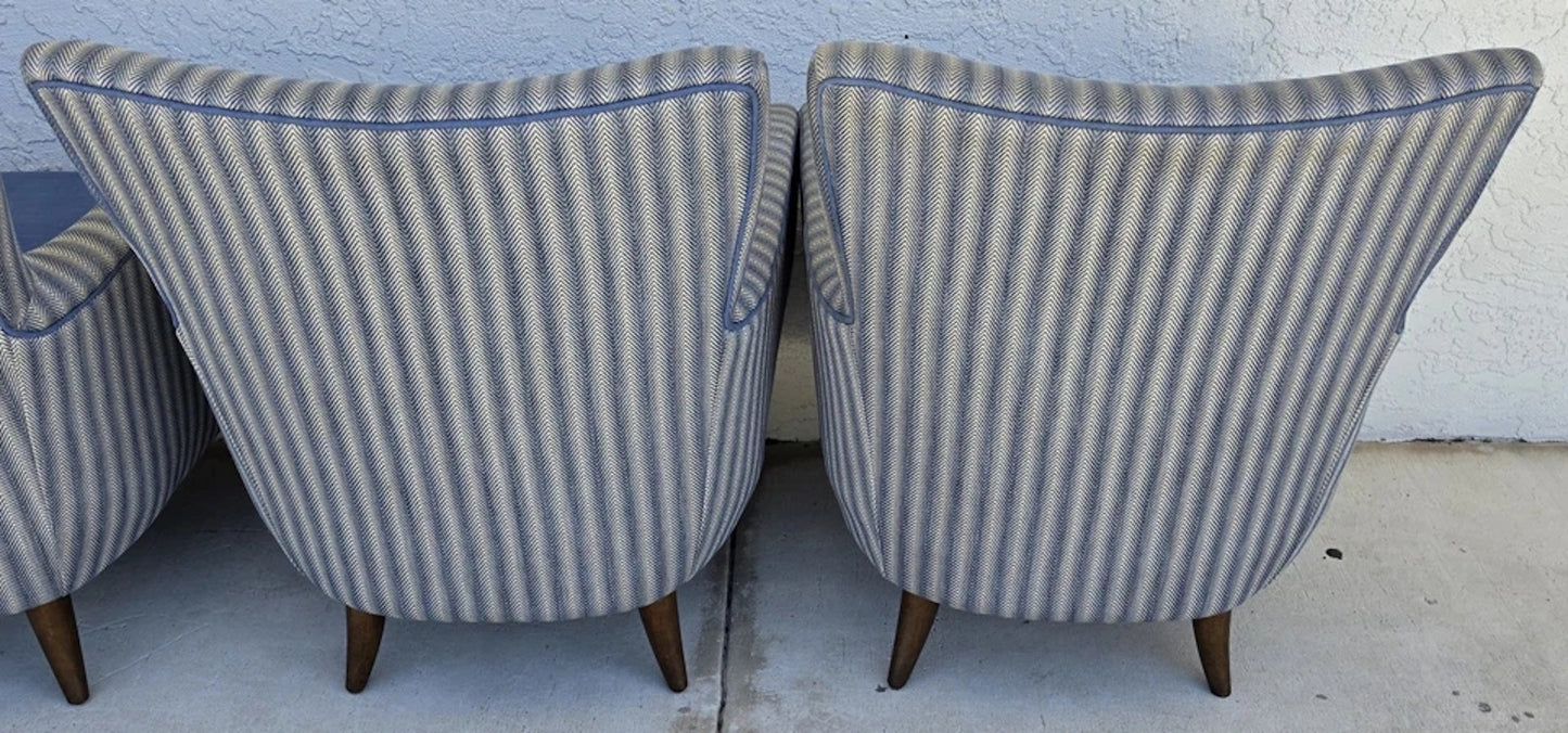 1950s MCM Edward Wormley Gio Ponti Style Armchairs Set of 4