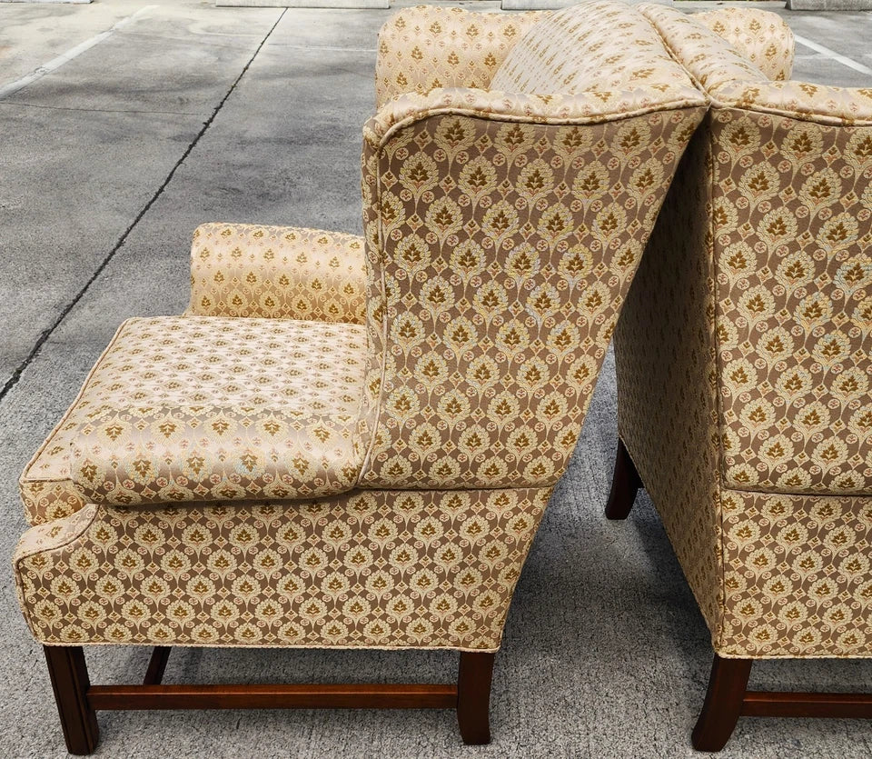 Ethan Allen Wingback Chairs Pair