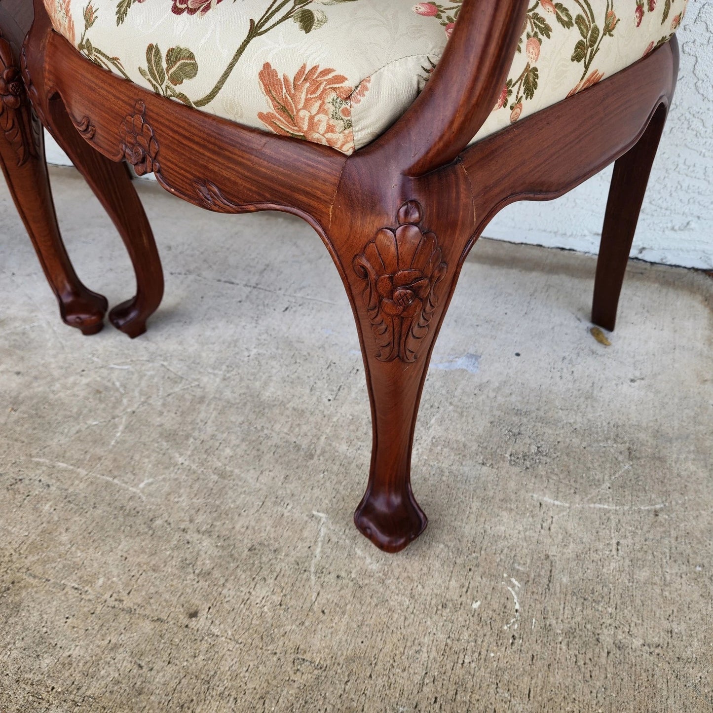 George Zee & Co Hand Carved Rosewood Armchairs A Pair