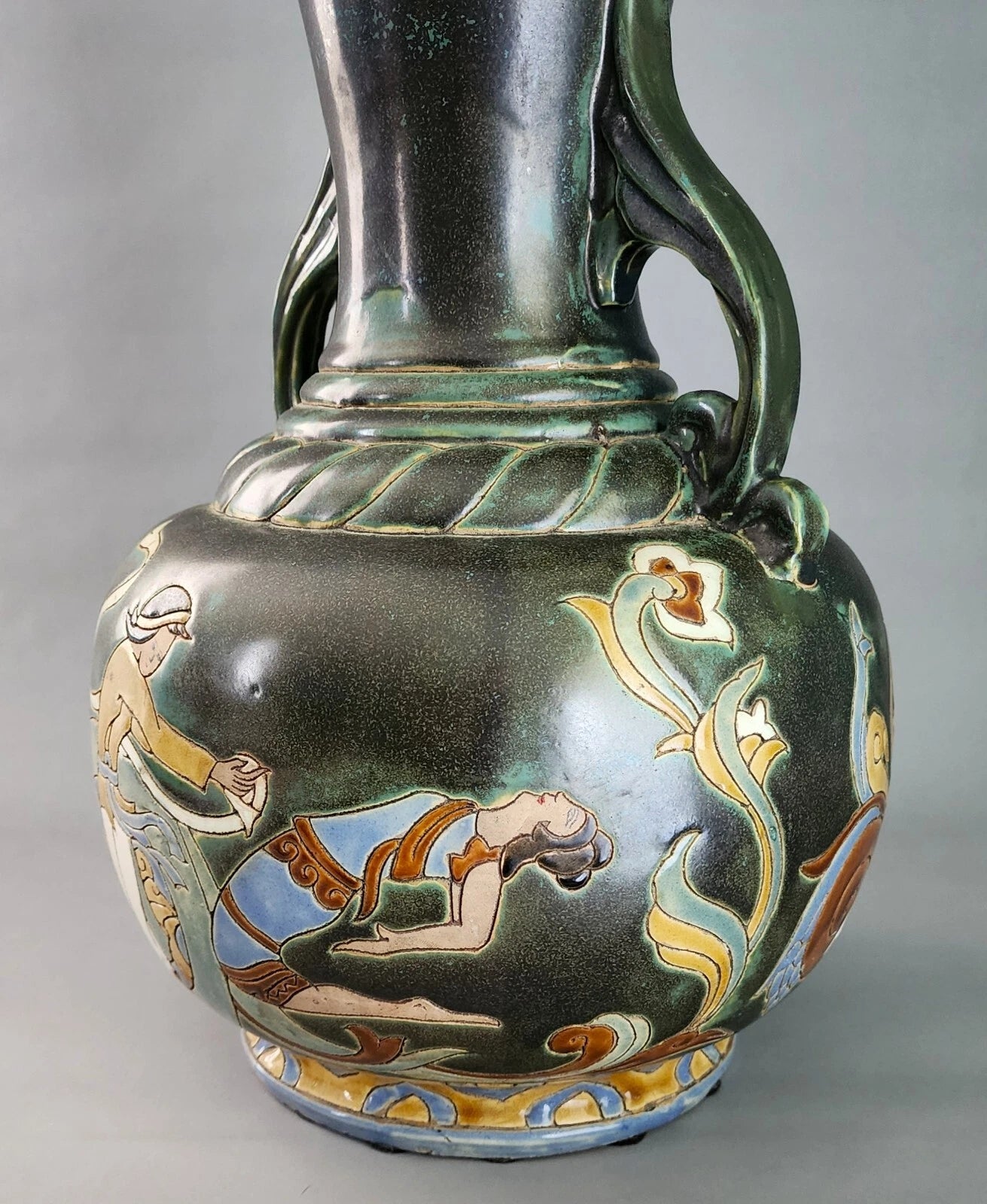 Bien Hoa Ceramic Vase Vietnam Asian 20th Century Large 22 in