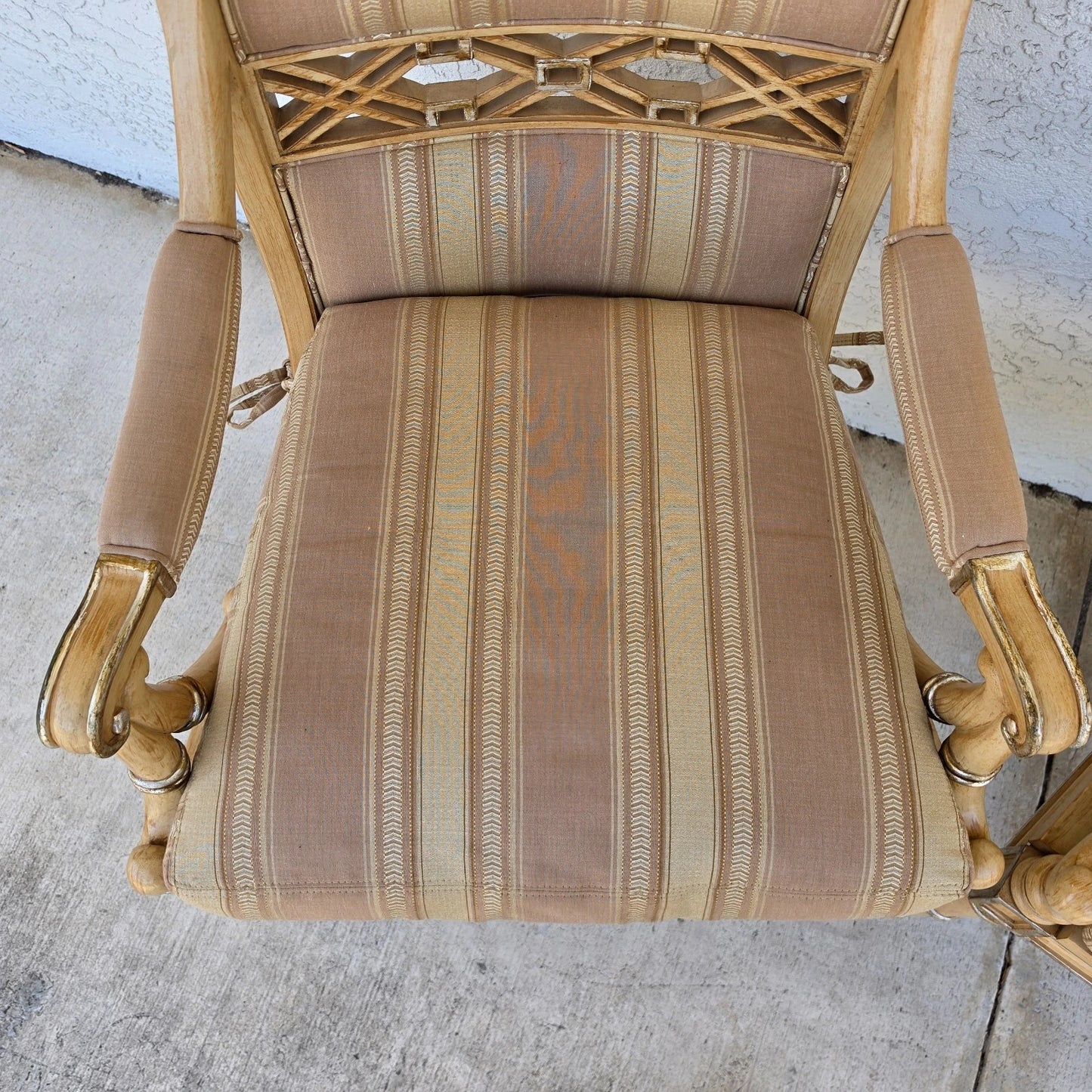 Century Furniture Regency Cane Seat Armchairs Pair
