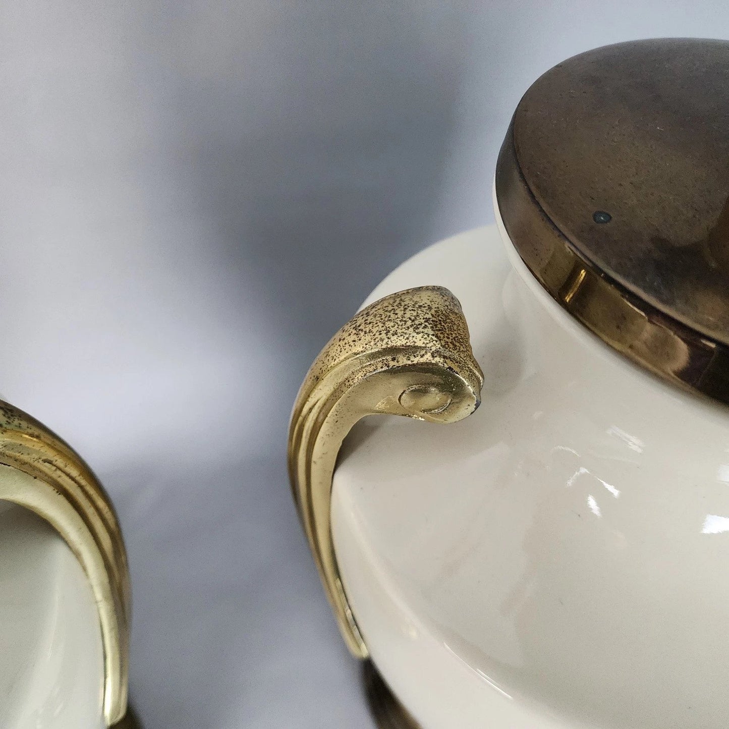 Vintage Art Deco Table Lamps Ceramic Brass A Pair