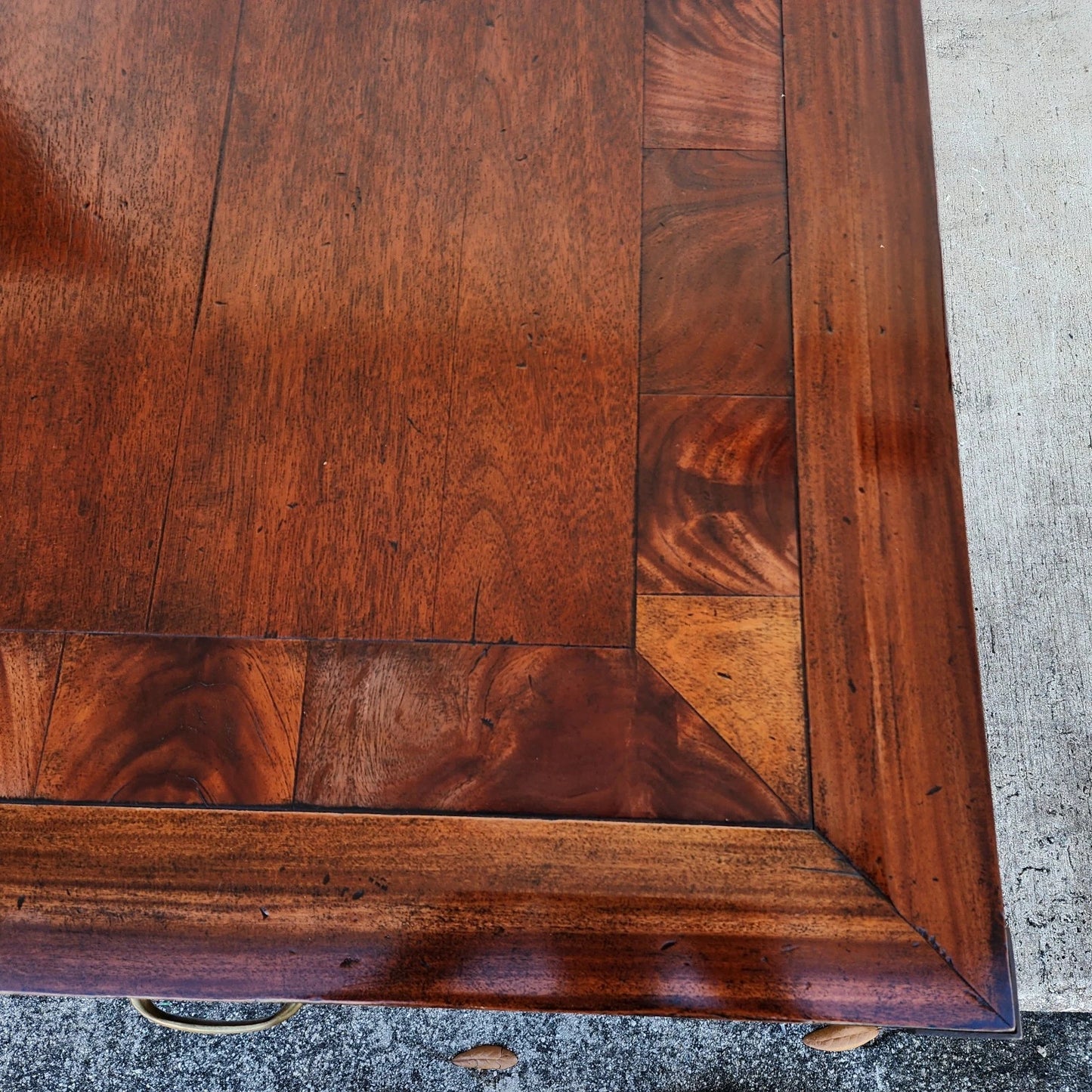 MCM Vintage Wood Inlay Extendable Coffee Table Rolling