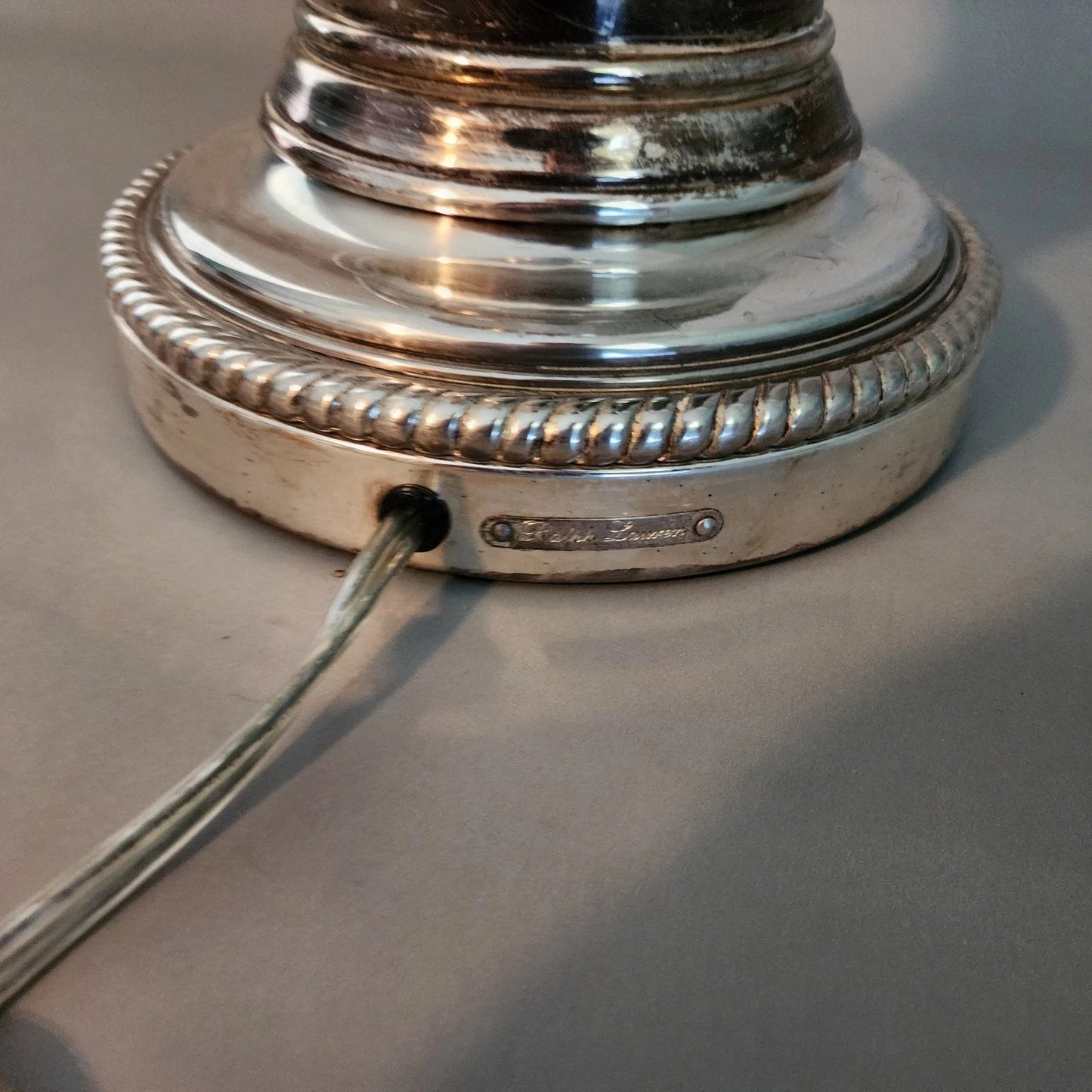 Ralph Lauren Silvered Brass Table Lamp & Shade