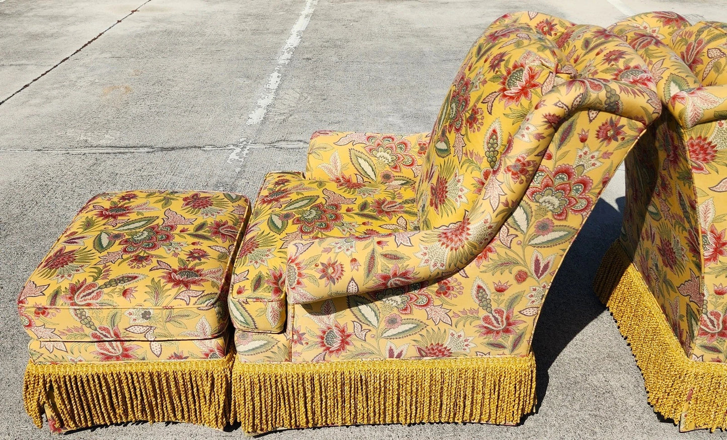 Taylor King Wingback Lounge Chairs & Ottomans Pair