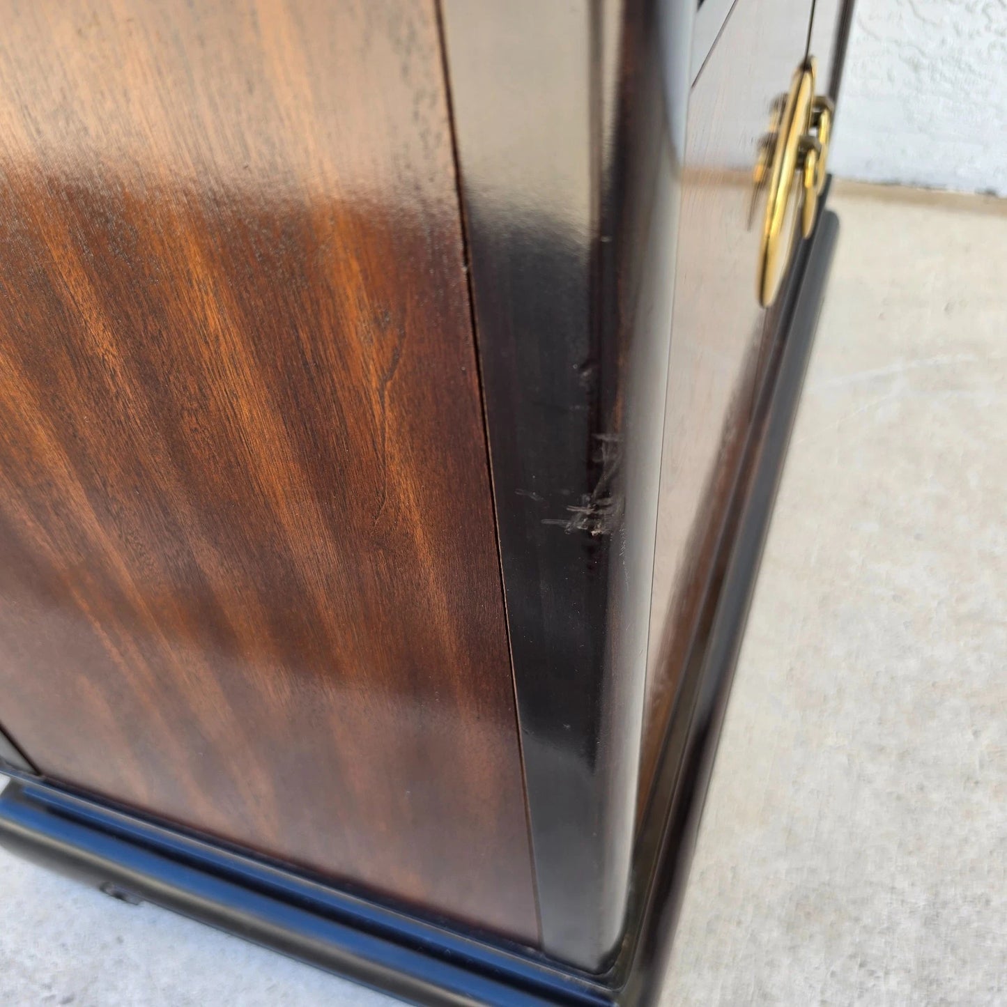 Vintage Bernhardt Chinese Style Rolling Dry Bar Cabinet or Buffet Server