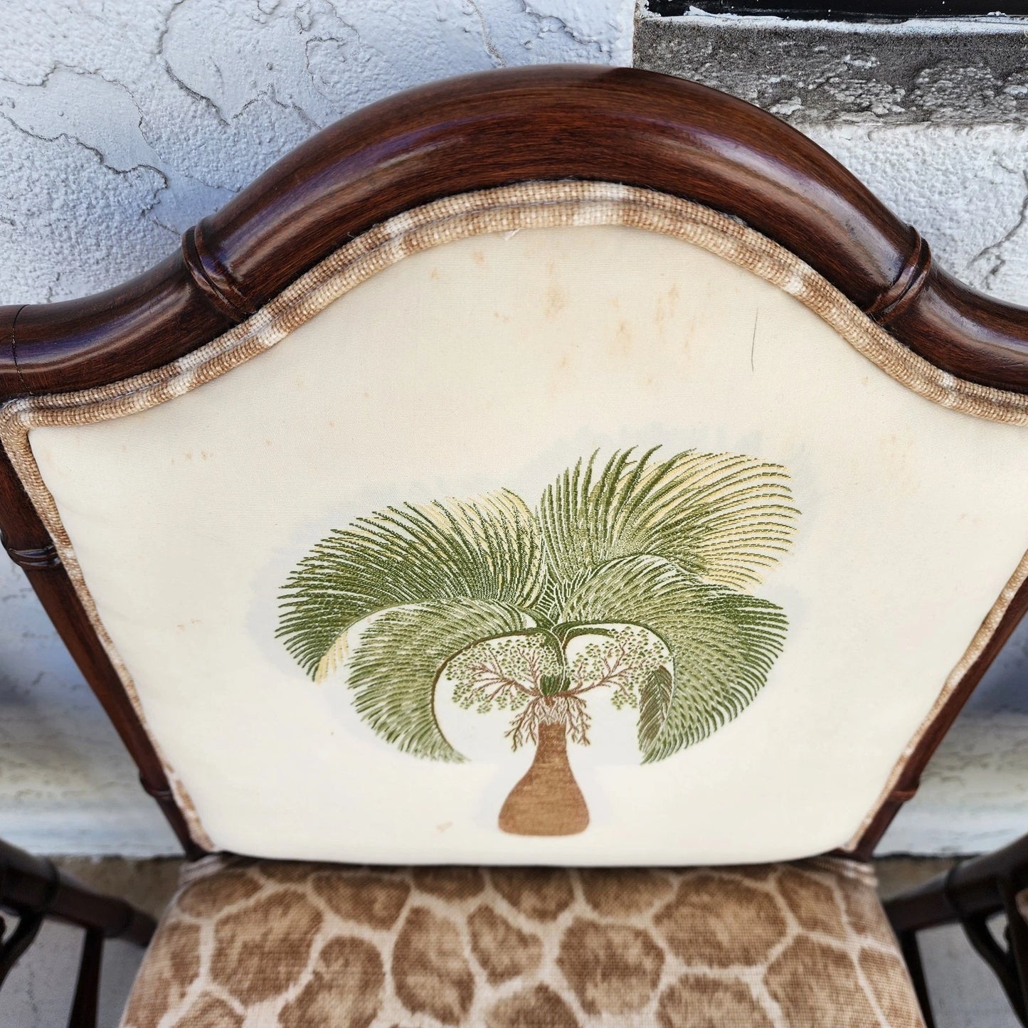 Vintage Chinese Chippendale Dining Chairs Bamboo Set of 8