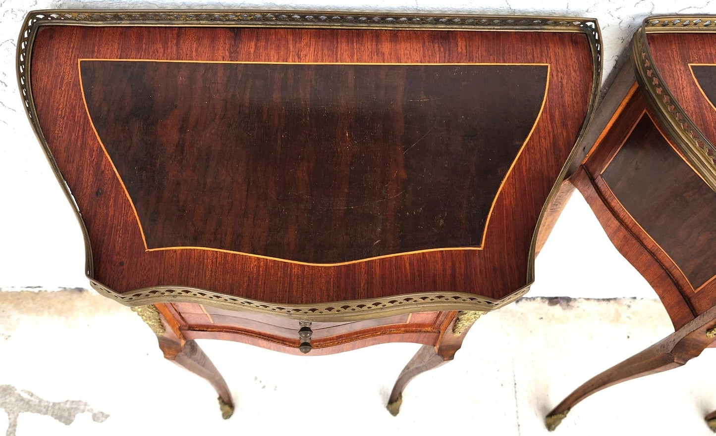 French Louis XV Bedside Tables Nightstands A Pair