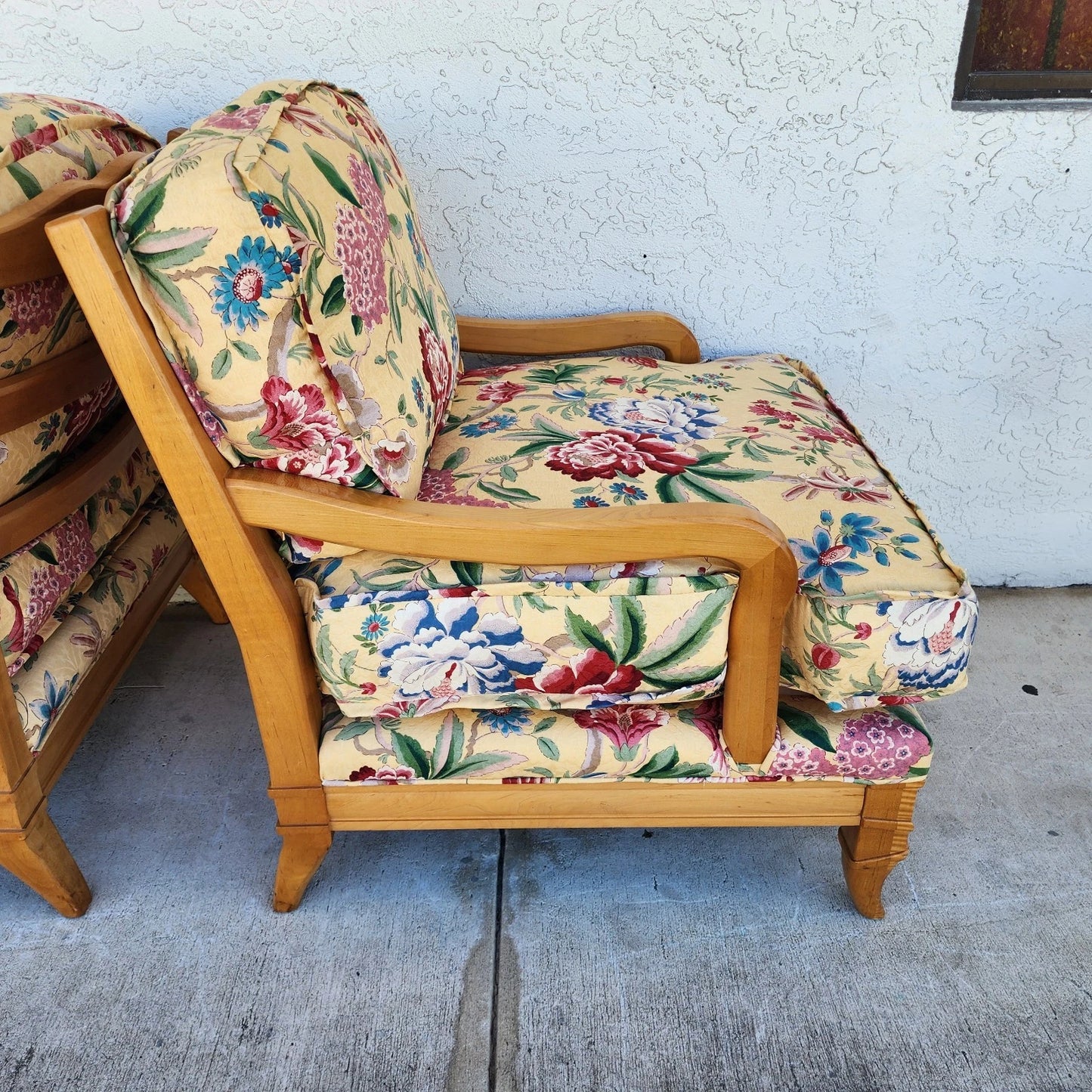 Antoinette Lounge Chairs Tropical Floral Pair